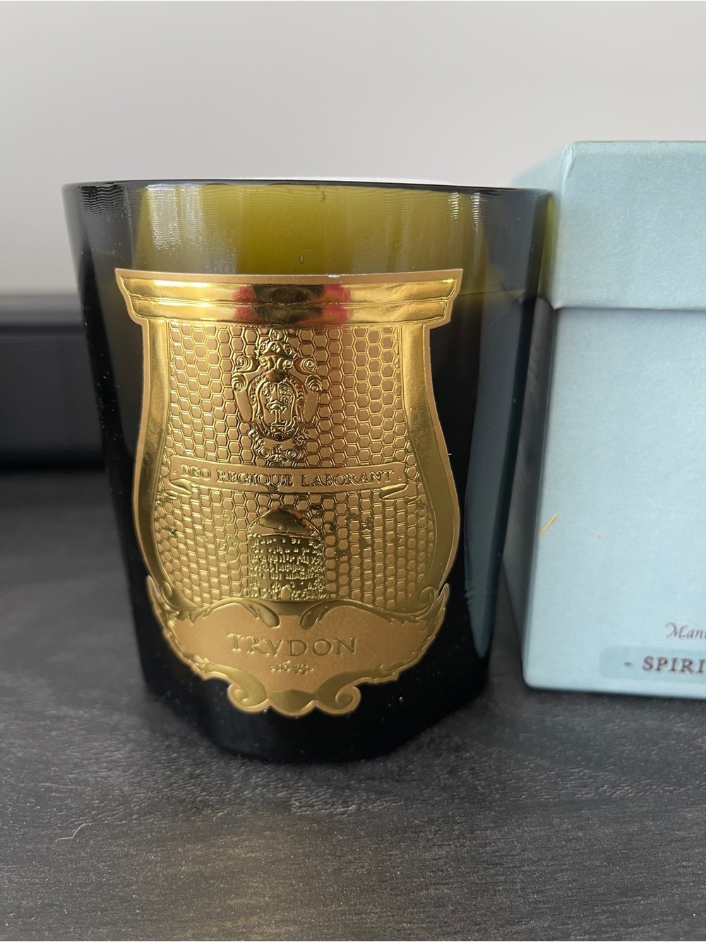 Trudon Spiritus Sancti Black & Gold Candle with Box - Picture 2 of 6
